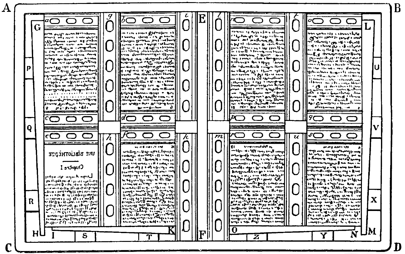 III-116-102-01 Forme d’une feuille in-8 (côté de première) : huit pages serrées dans le châssis